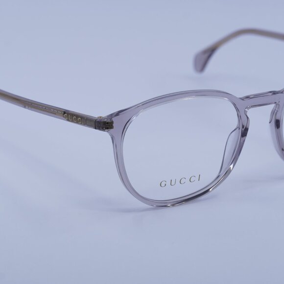 Gucci GG0551O 019 Eyeglasses Transparent Grey 55mm Square Frame - Picture 2 of 12